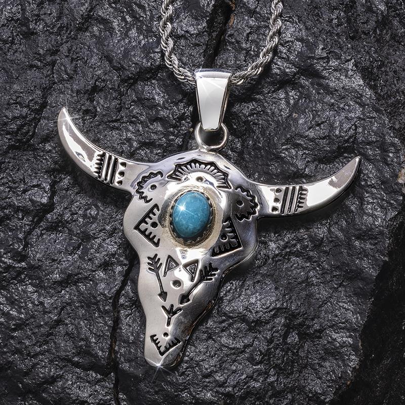 Take No Bull Turquoise Pendant